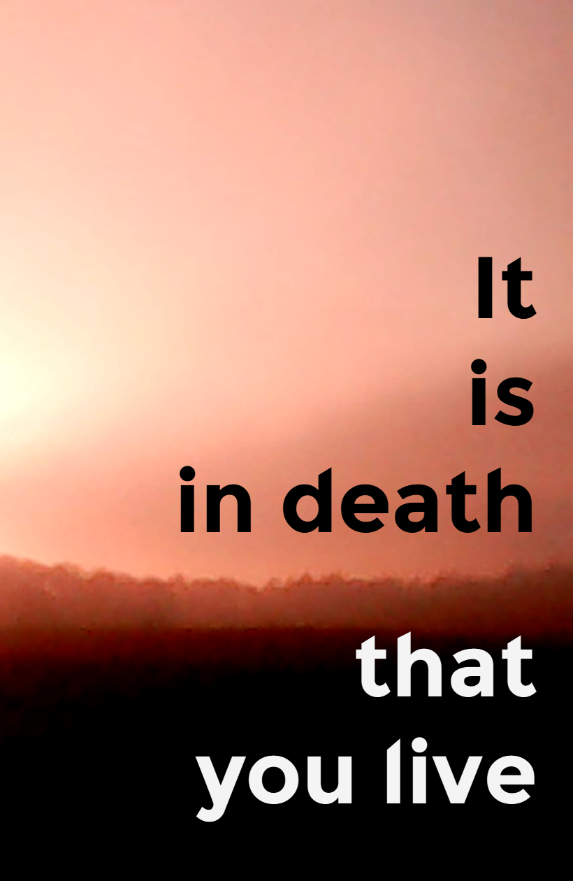 cover for it is in death that you live