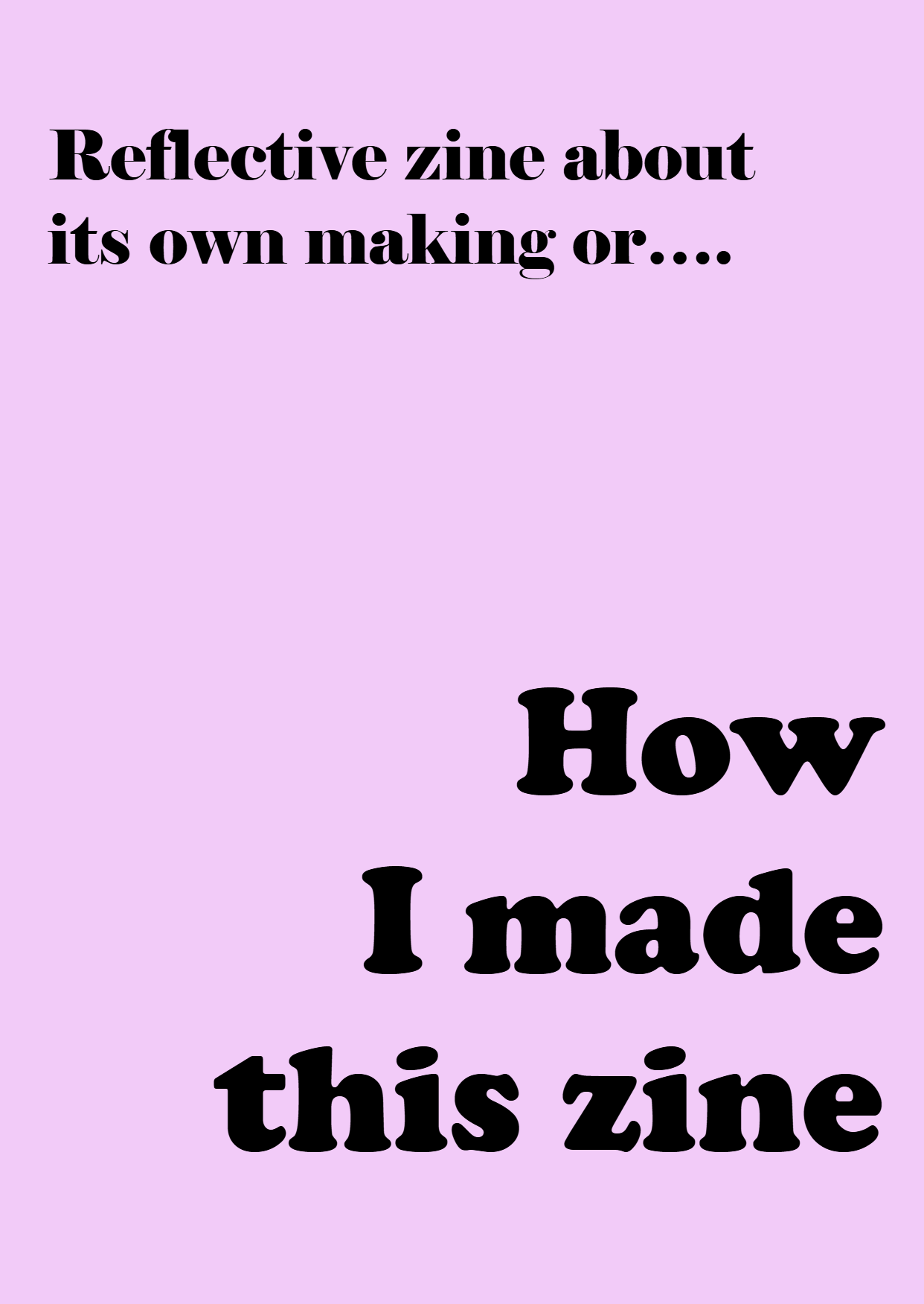 cover for how i made this zine